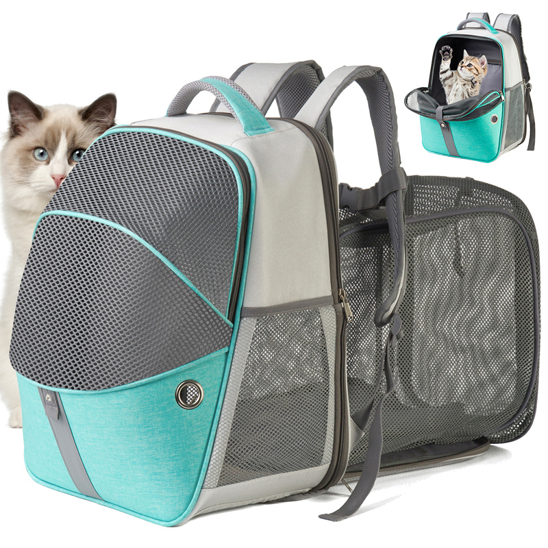 Cat Bag Large Capacity Out Portable Double Shoulder Kitty Bag Breathable expandable Pet Cat and Dual-use Summer Dog Bag
