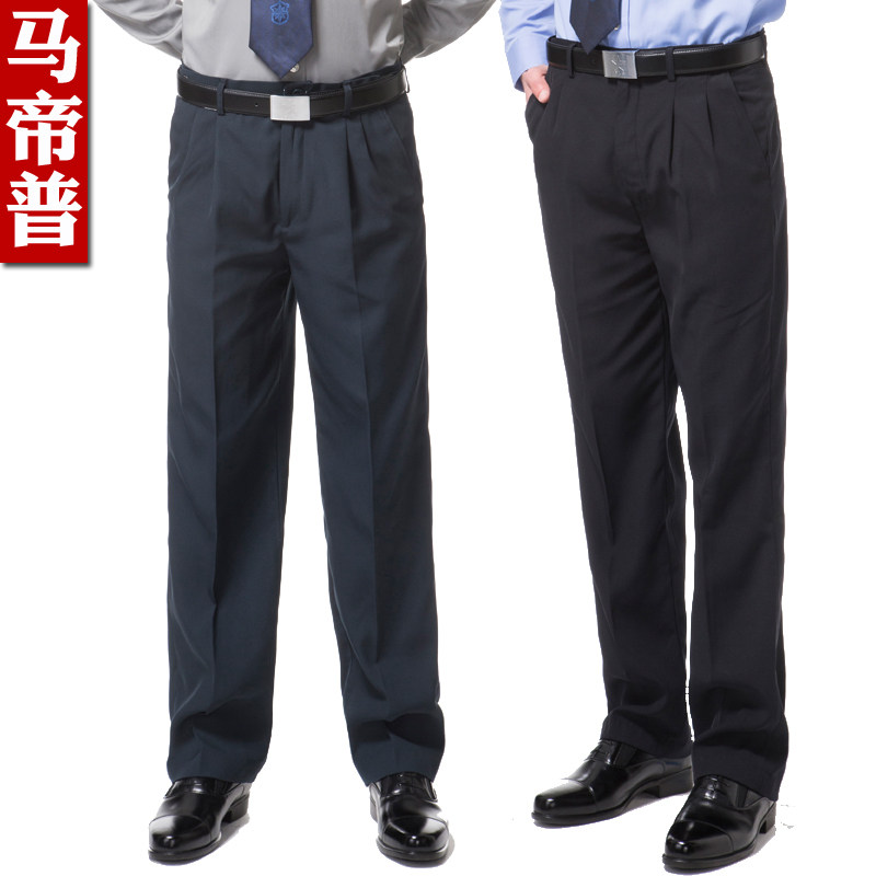 New Security Pants Summer Male Security Work Suit Pants Black Thickened Winter Pants Straight Barrel Loose Security Western Pants