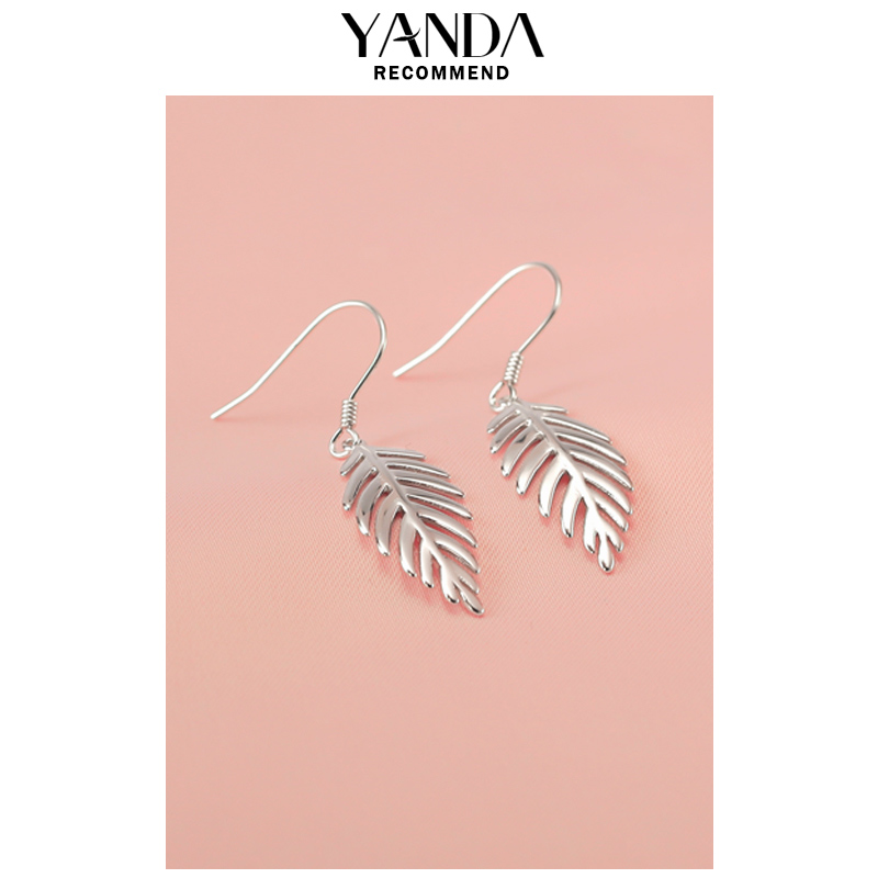 Stunning Leaves Earrings Earrings Woman Long Version Pure Silver Earrings Accessories Small Frescoed Super Fairy Silver Decorated Ear Hook Earrings 925 Silver Earrings Pendant