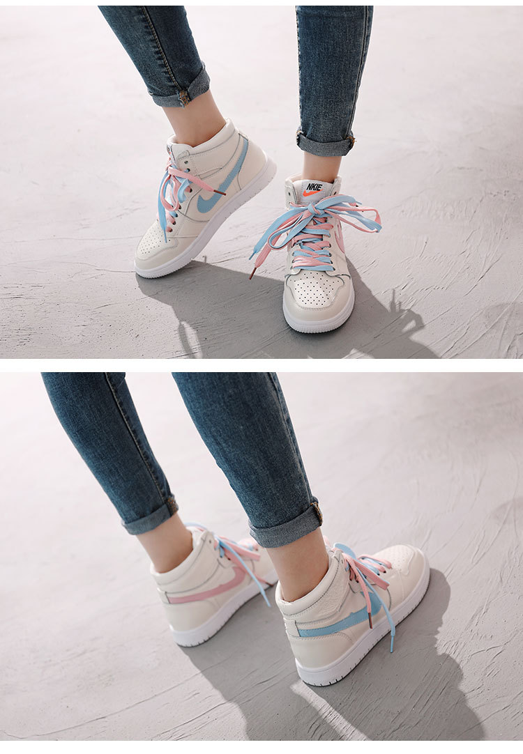 Giày móc Ulzzang air Force one aj1 giày nữ 鸳鸯 2018 mới Giày cũ cao cấp Giày đế xuồng cao cấp boot nữ cao cổ