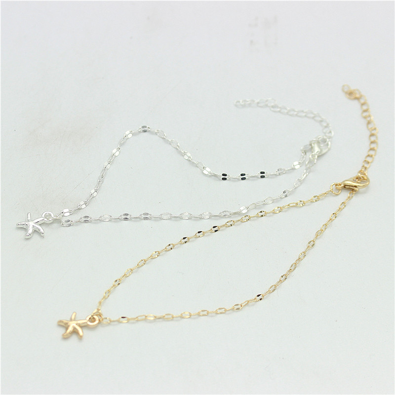 Thời trang châu Âu và Mỹ chân mùa hè sóng gió Simia đơn giản sao mặt trăng mặt dây chuyền hợp kim chuỗi vòng chân nữ vòng chân cá chép nữ