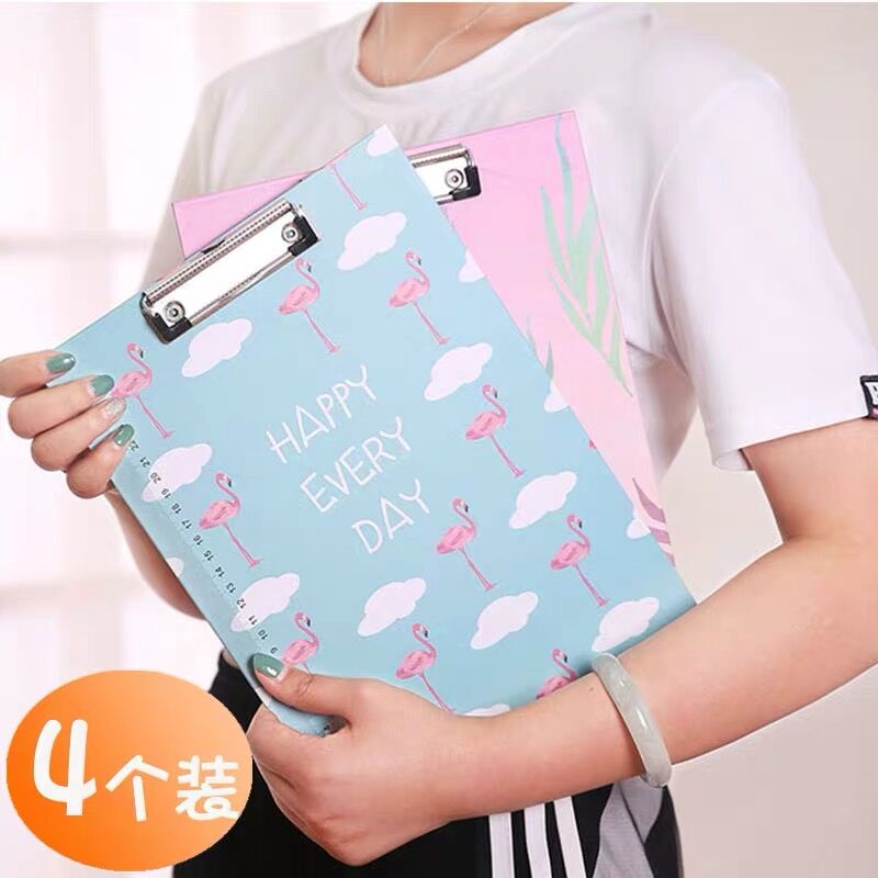 Cute A4 clip cardboard file clip small freshening drawing and writing exam information register base plate benson containing splint