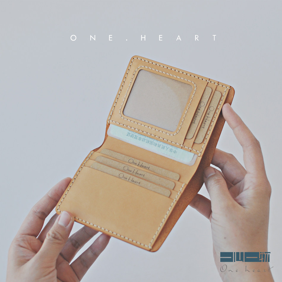 Leather DIY material bag QB04 leather handmade wallet 6 card photo driver's license leather goods