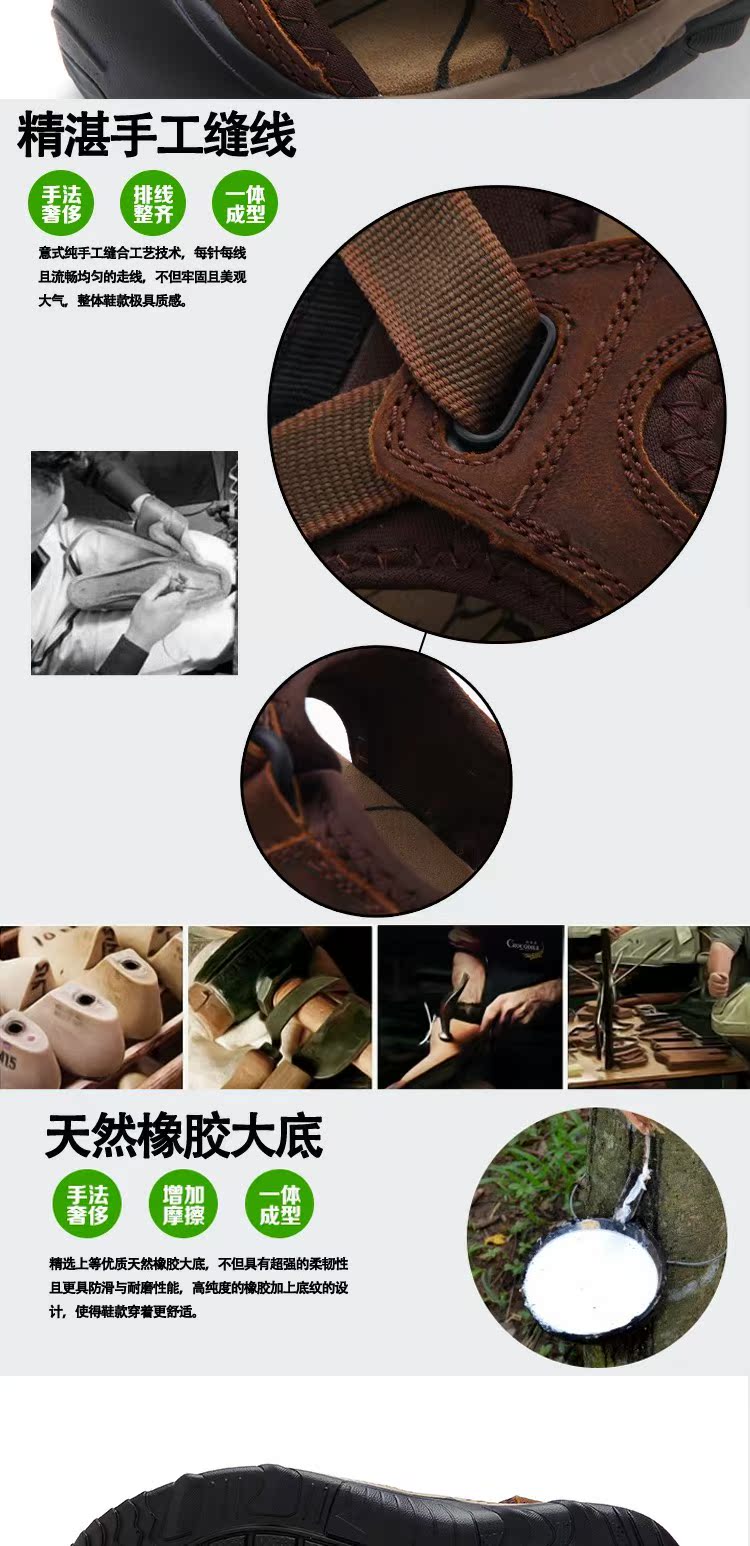 Ưu đãi đặc biệt sandal sandal sandal sandal da nam mùa hè Giày đi biển Baotou nam phiên bản trung niên cao cấp của Hàn Quốc dép dây nam