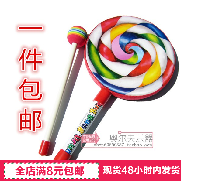 Factory direct sales Orff percussion instrument 6 inch 8 inch lollipop tambourine tambourine drums music teaching aids