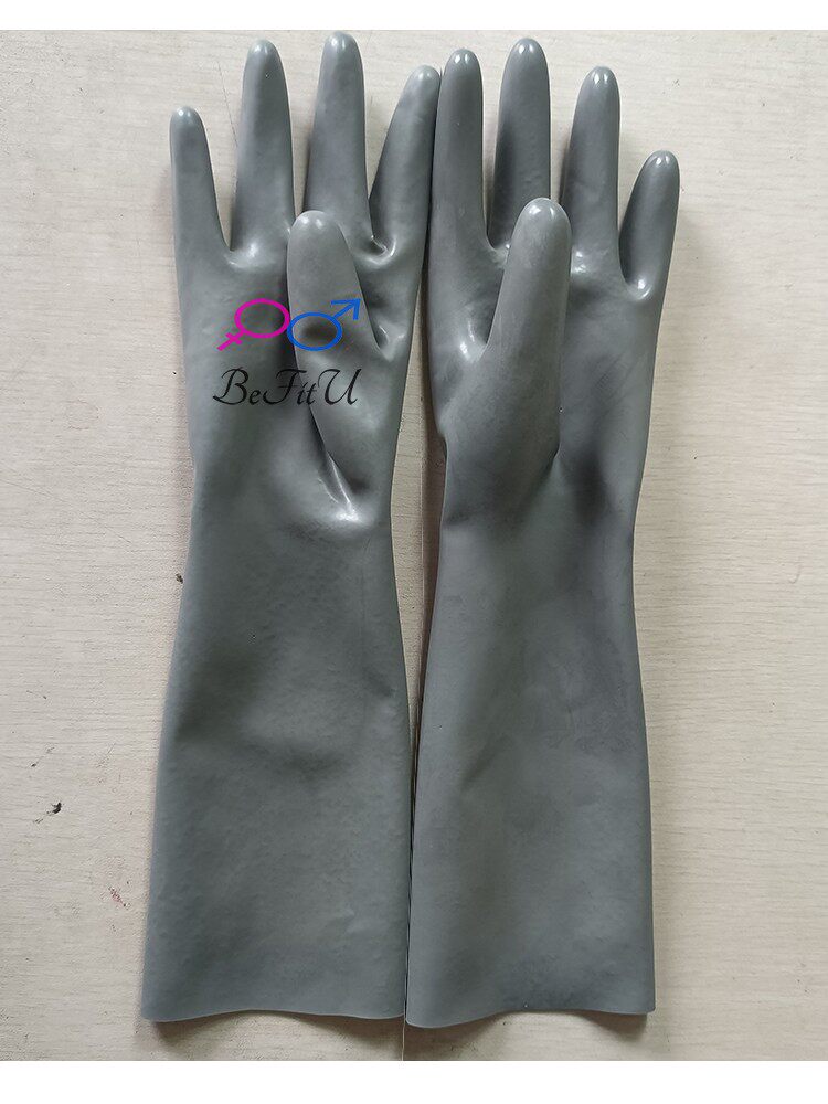 Spot multicolored latex short glove Once moulded finger gloves tight fit thick and thin silver grey brown purple green dark blue 