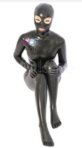 Befitu imported latex fully coated jumpsuit with head and feet with five finger socks