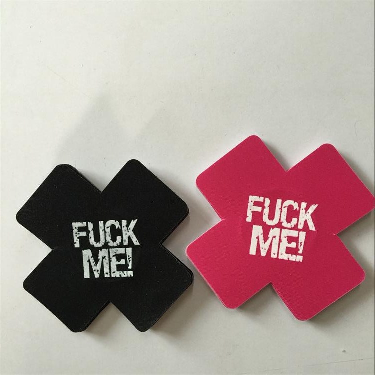 Cross screen printing breast stickers luminous sexy seamless disposable chest stickers high quality X-shaped various nipple stickers direct supply