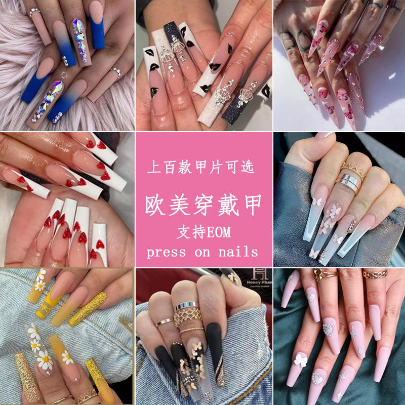 Cross-border long-shaped chilled chicks wearing nails of nails in Europe and America