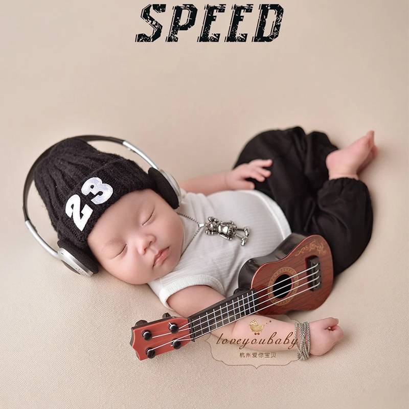Full Moon Photography Clothing, Baby Photo Clothes, Music Boy Headphones, Postpartum Photos, Children's Photography Props