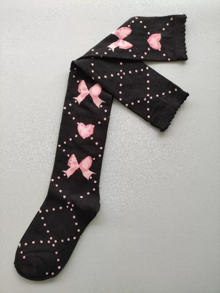 Японские фуксия knee socks с бантом, стиль лолита, косплей