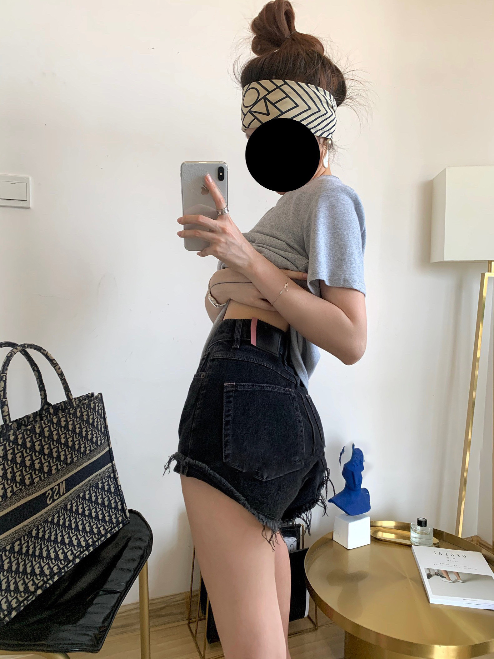 NSS COLLECTION GOOD VERSION New Giant legs long display slim high waist denim shorts hot pants slim