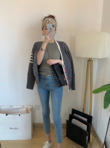 NSS COLLECTION town shop word-of-mouth models without DI good light blue slim Joker slim fit small feet jeans