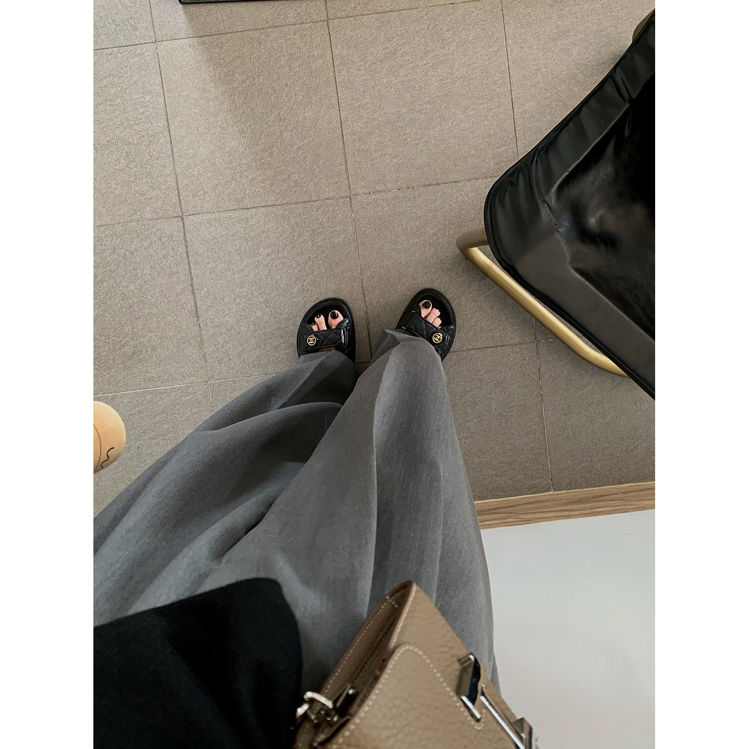 NSS COLLECTION TRENDY KNIFE CUT BLACK GREY BRIEF ABOUT WEST PANTS SPRING HIGH WAIST BREAKING HOLE TUG WEST SUIT PANTS WOMAN