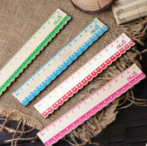 Wooden ruler lace ruler drawing ruler measuring tool 15cm long scale children drawing ruler