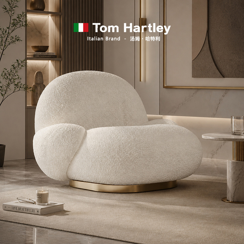Tom Hartley Lambswool Pacha Sydney Swivel Chair Sofa Chair Cream White Fat Man Lounge Chair in Stock Single Chair