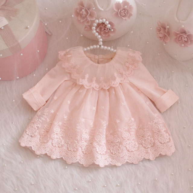 Children's dress 2021 spring and summer new Korean version of baby girl foreign style princess dress 0-1 years old infant doll dress