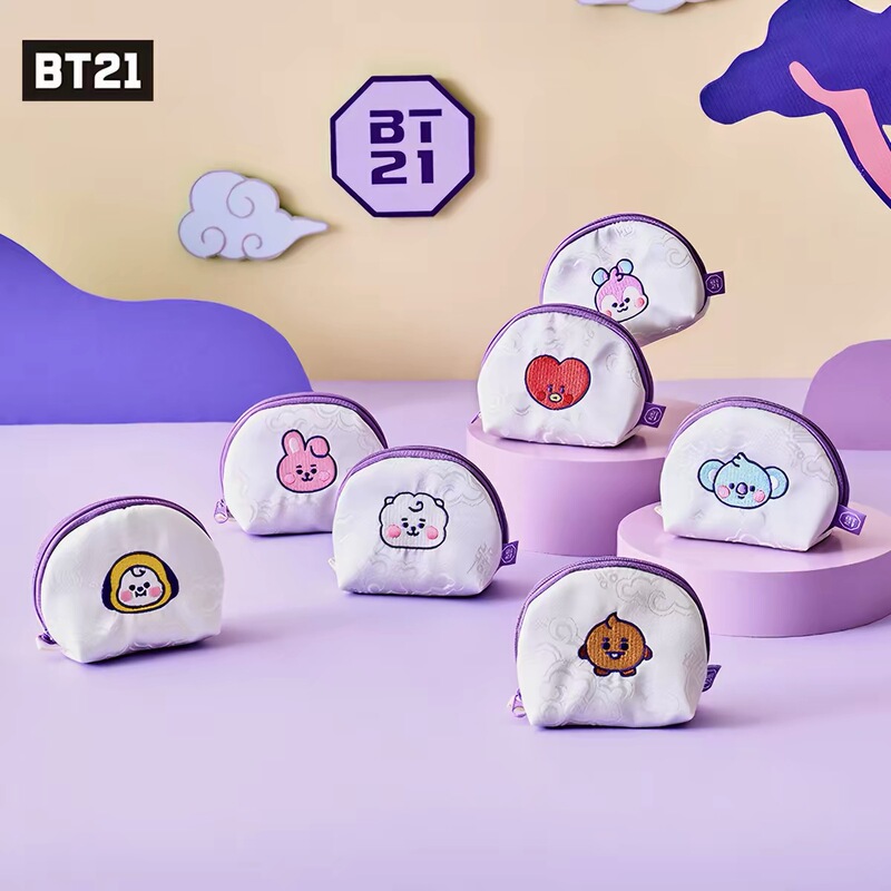 Bt21 Bts Baby Series Embroidered Cosmetic Bag Small Handbag Storage Bag Lipstick Earphone Coin Purse