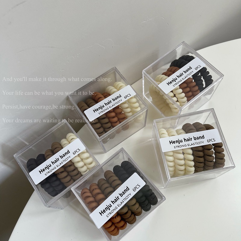 Simple and durable frosted telephone wire hair ring high elastic rubber band women's hair tie hair rope headdress does not hurt hair temperament head rope