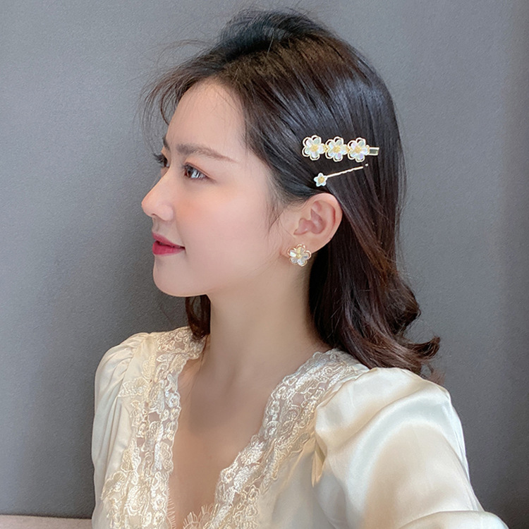 South Korea Ins Nets Red Hallucinoe Shells Flowers Hairpin White Duck Duckbill Side Clips Travel Hairpin Hairpin Accessories
