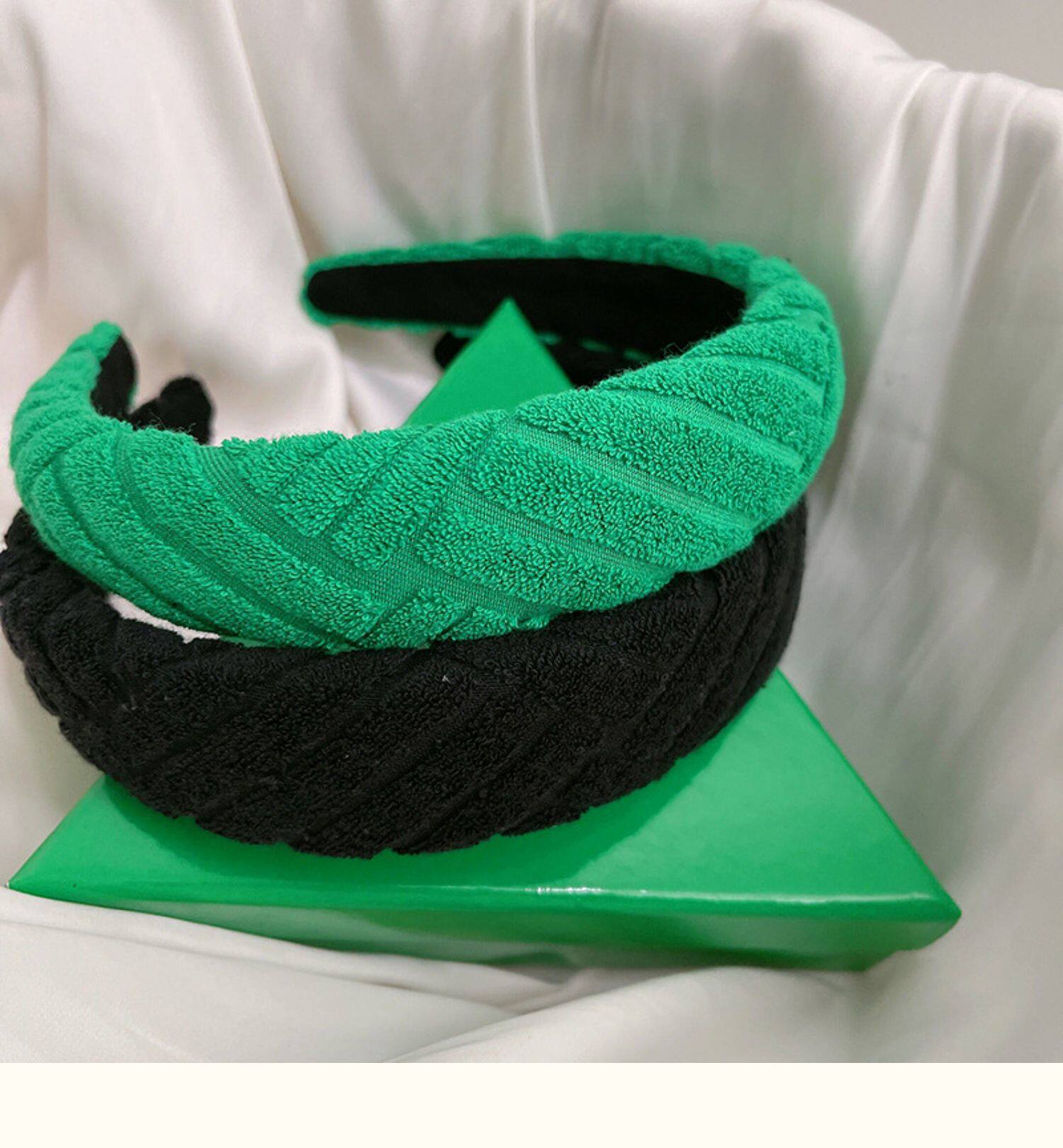 韩国东大门新款洋气编织毛茸茸绿色发箍发卡女简约洋气发饰详情5