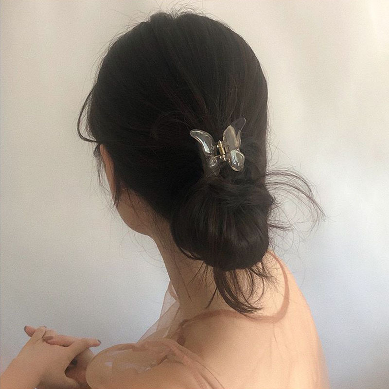 ins overfire butterfly grip transparent midsize hair clip hair clip hair clip hair accessories rear brain spoon female hair clip brownies