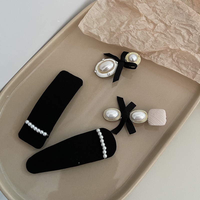 Han edition in black pearl BB clamps behind head hair clamp female hair clip water drill hair dress