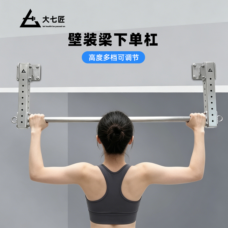 Daiqi Stainless Steel Wall-Mounted Pull-Up Bar, Multi-Functional Pull-Up Training Bar, Adjustable Home Fitness Equipment