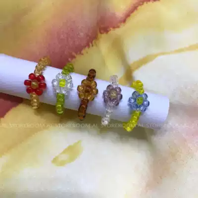 AL homemade transparent handmade ring Korea ylyl niche jewelry flower weaving ring Hyuna Xuanya Xuanmei same model