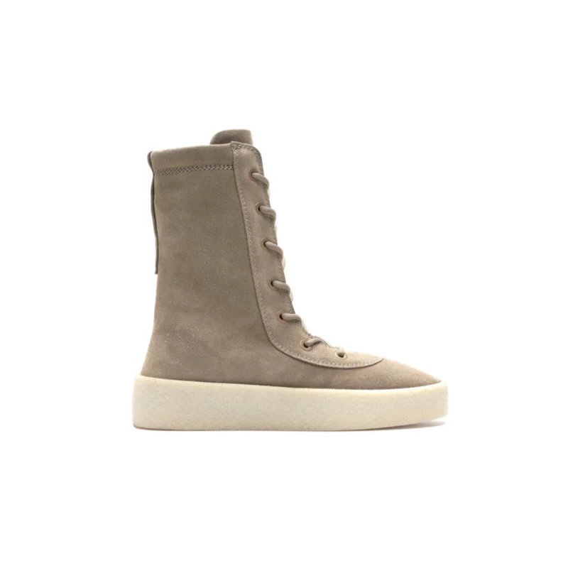 Кайни Кокос Yeezy Season4 Ботинки на толстом подъеме Khaki замша уличные молодежные ботинки европейский и американский стиль мужская обувь