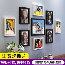 Simple photo wall decoration free hole photo frame wall 7 inch bedroom creative photo combination hanging wall painting decorative painting