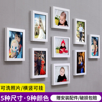 Living room wash photo wall ins creative free hole hanging wall 7 inch exquisite photo frame combination simple studio hanging painting glass