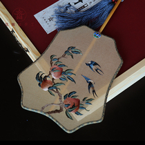  Huajincheng handmade double-sided Su embroidery fan Embroidery group fan Light luxury Chinese style gifts Hanfu accessories Shoutao Chunyan figure