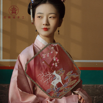  Flower Jincheng handmade double-sided hand-painted beaded nine-color deer fan Classical group fan Chinese ancient style wedding fan Xi Fan Hanfu