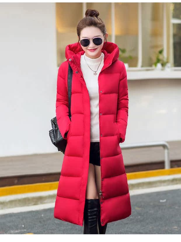 Mùa đông kiểu mới cotton nữ dài Phần phiên bản Hàn Quốc của thời trang dày cỡ lớn Đầu gối mỏng xuống áo khoác cotton độn ấm áo phao gile nữ