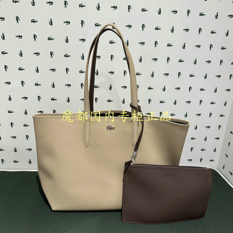 French Crocodile Nf2142 Lacoste 2025 New Autum Women's Double-Sided Tote Bag