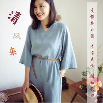 Shanlin Xi shines with breeze to elegant sunflower collar cool and slippery sleeve robe