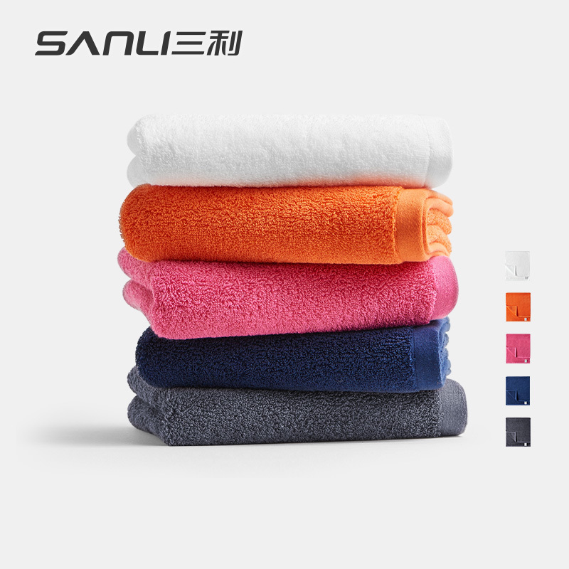 Sanli Class A pure cotton yarn absorbent towel white children's hanging small square towel adult household wash face towel antibacterial