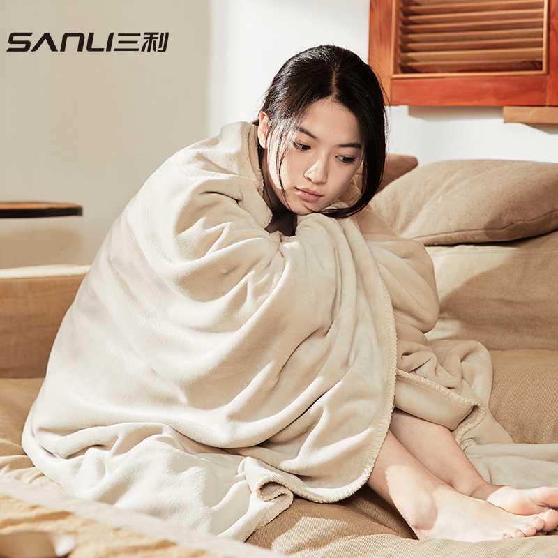Sanli blanket quilt office nap blanket air-conditioning blanket travel blanket sofa blanket thickened winter coral fleece blanket