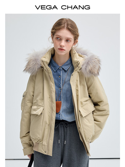 VEGA CHANG Encore Powder трехзащитный пуховик для женщин 2025, зимняя новая теплая куртка с капюшоном и воротником из меха енота