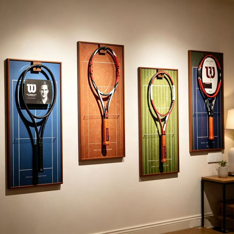 Grand Slam Solid Wood Tennis Racket Display Storage Collection No-Installation Tennis Racket Badminton Racket Storage Decorative Photo Frame Grand Slam Solid Wood Tennis Racket Display Storage Collection No-Installation Tennis Racket Badminton Racket Storage Decorative Photo Frame