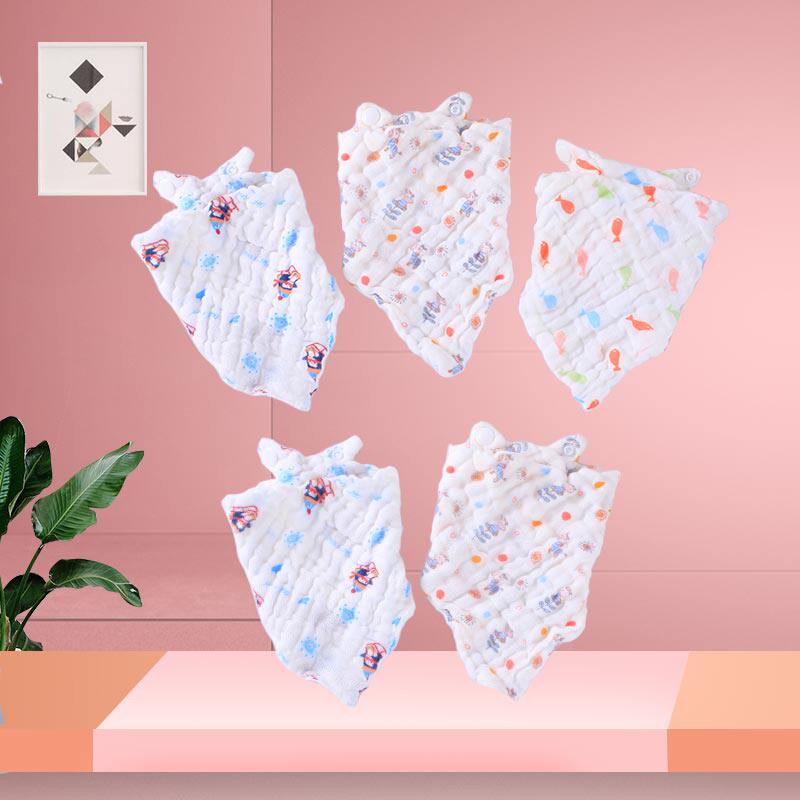 Baby Bubble yarn Triangular Towel baby saliva surrounding first raw gauze dark scarves