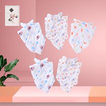 Baby Bubble yarn Triangle towel Baby Saliva around first raw gauze dark buttoned towel