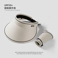 태양 모자 야외 태양 모자 큰 뇌 어 UV 태양 보호 모자 빈 지붕 여름 페이스 사이클링 여성