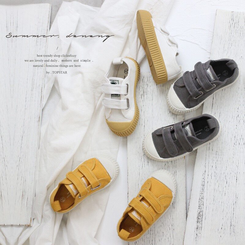 Children's shoes 2022 autumn new Korean version boys and girls baby children's Velcro canvas shoes soft bottom shoes all-match