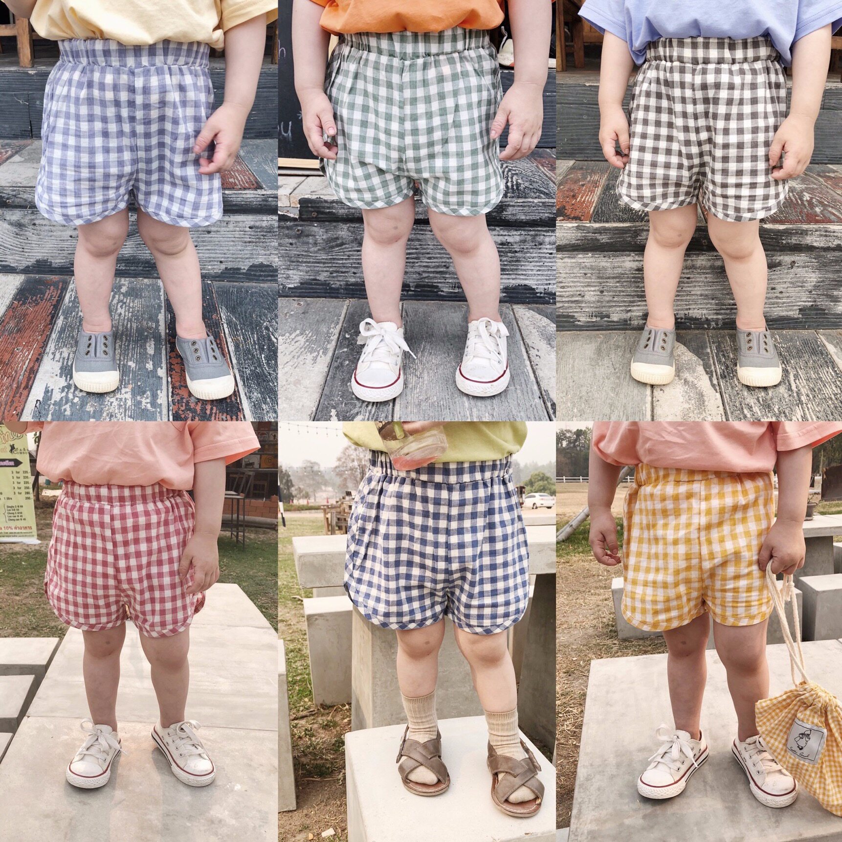 Children's Western-style plaid shorts tide 2021 summer new Korean version boys and girls baby thin cotton hot pants all-match
