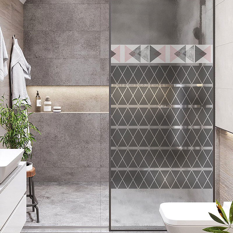 Minimalist window sticker glass sticker shop window Ramen moving door decorative geometric collage anti-crash-strip waist line sticker