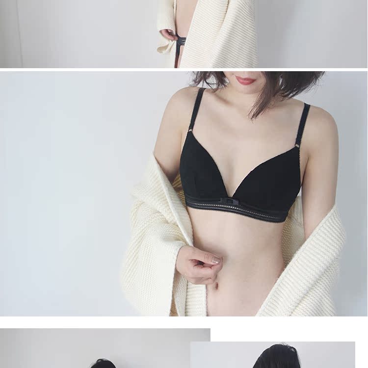 Bộ đồ lót đơn ly không vành siêu mỏng không áo ngực mềm mại bộ áo lót ren tam giác gợi cảm áo ngực học sinh