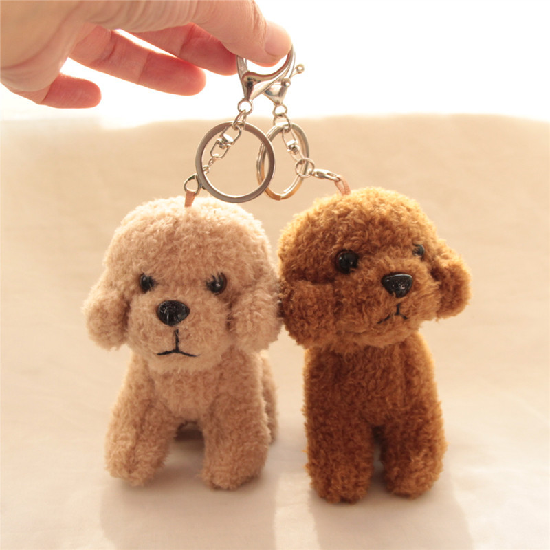 Cartoon Puppy Teddy Dog Plush Toy Keychain Small Pendant Couple Backpack Doll Hanging Chain Accessory