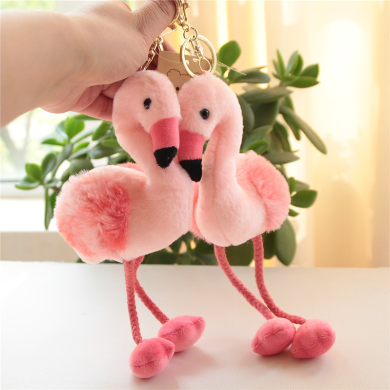 Internet-Famous Flamingo Plush Toy Keychain Small Pendant Girly Backpack Bag Doll Small Pendant Accessory